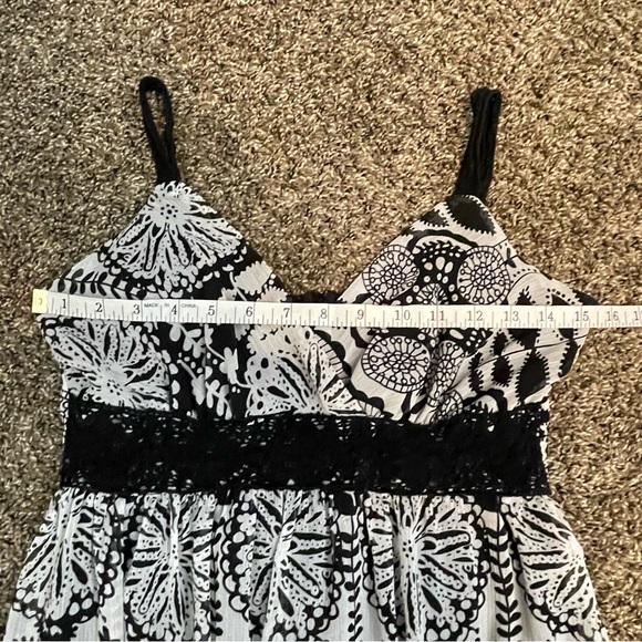 Alyn Paige New York Womens Tiered Maxi Tent Dress Black & White Sz 5/6 - Picture 5 of 7